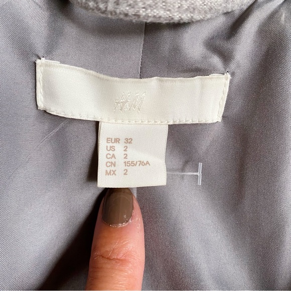 🩶 H&M GREY WOVEN STITCHED FALL JACKET! - Picture 14 of 16
